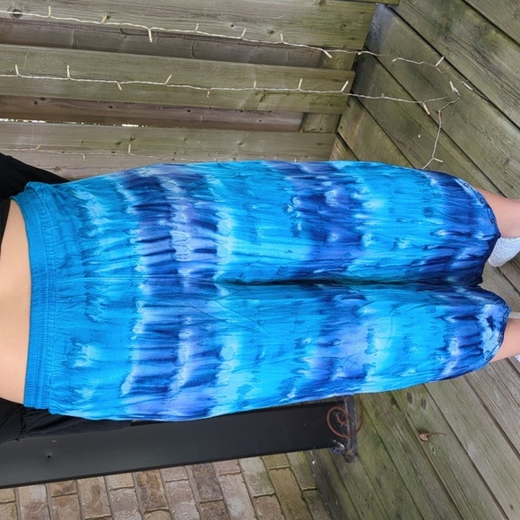 *Free With Purchase* Blue Tye Dye Wrap Pants - Picture 4 of 7